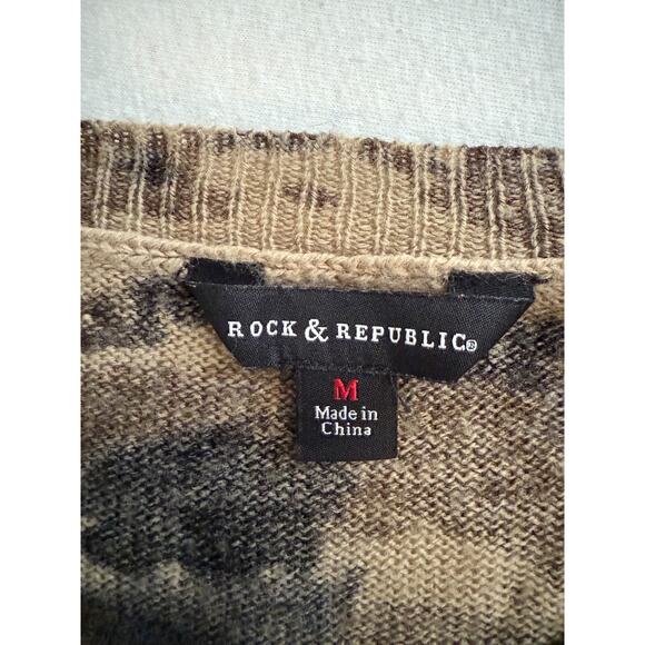 Rock & Republic Womens Camo Long Sleeve Pullover Sweater, sz medium - Picture 4 of 4